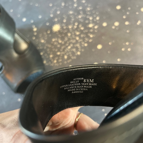 H By Halston Wedge Sandals Black Womens Leather - Picture 7 of 7